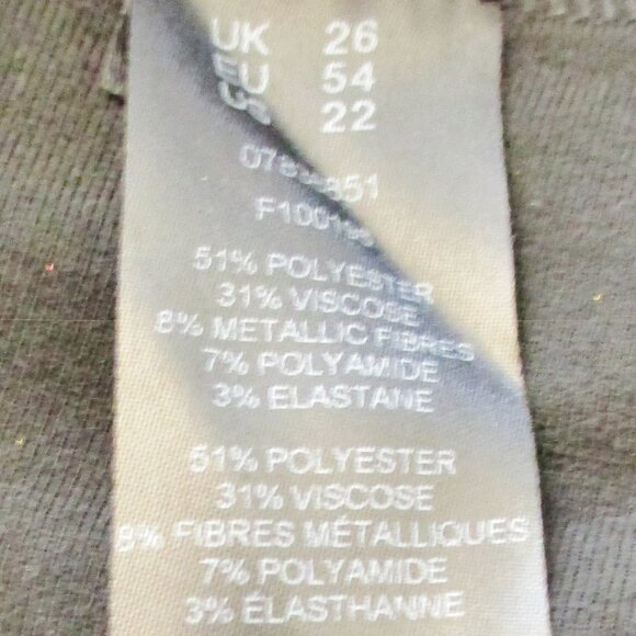 ASOS Women's Plus Size, Multicolor Metallic Thread Short Sleeve Top Stretch, 22 - Picture 9 of 11